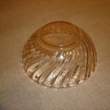 Ridged pink glass cup