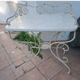 Wrought iron dressing table with marble top