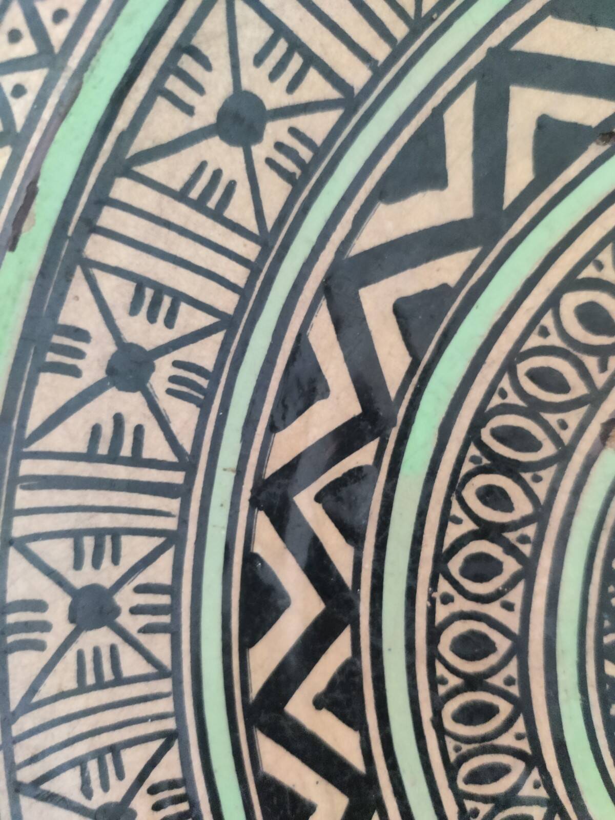 Large Antique Oriental Moroccan Ceramic Platter, 1950