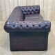 Chesterfield 3-seater sofa in red leather from the 70s