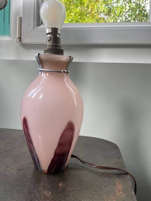 Vintage blown glass lamp base from the 1930s
