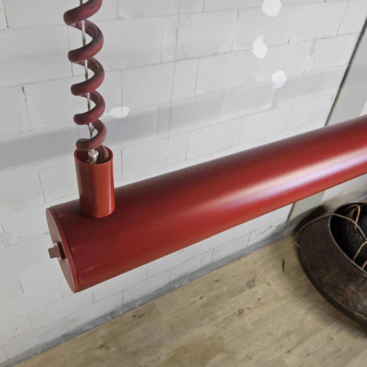 Vintage height adjustable red fluorescent tube lamp (Massive)