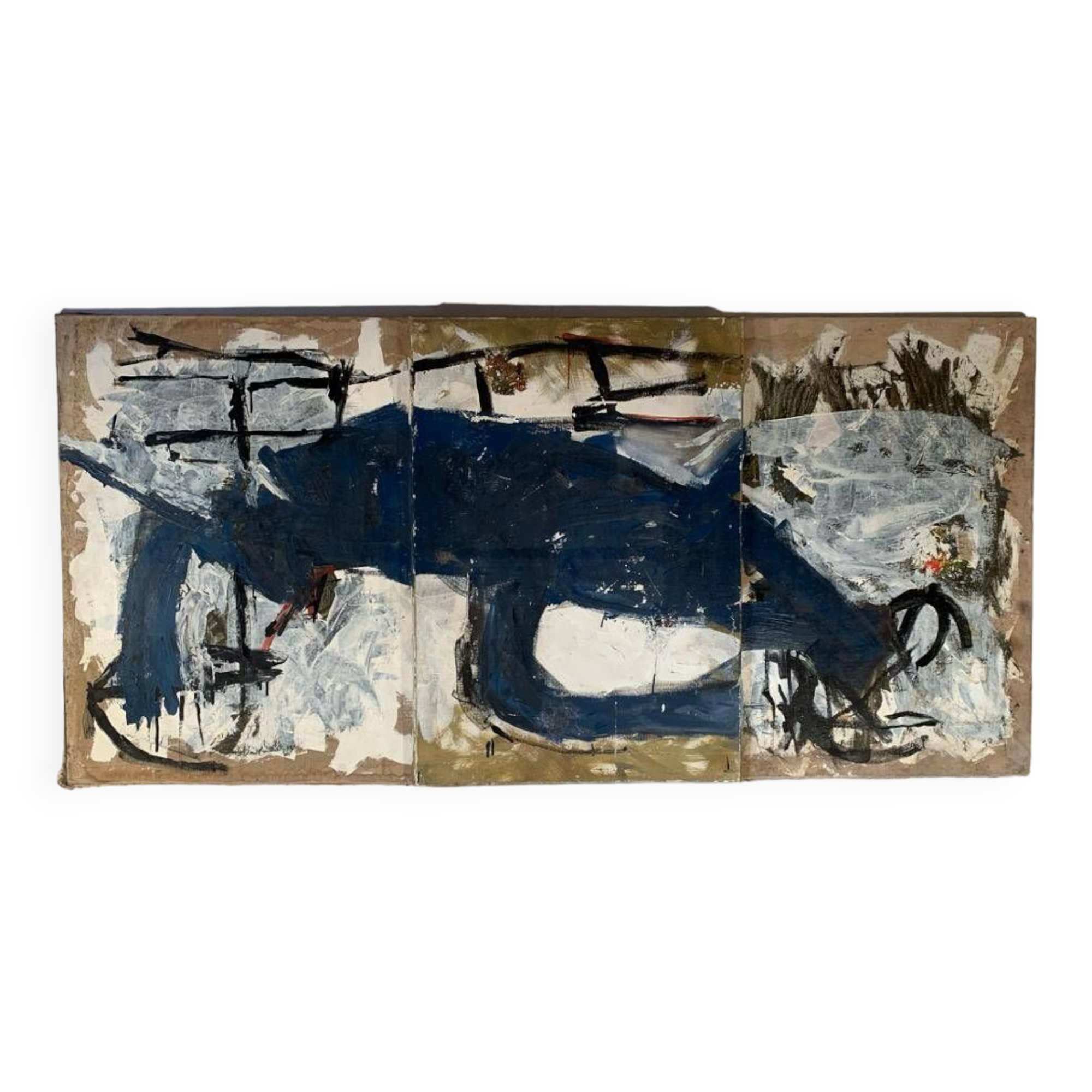 Triptych painting by Jean Dessaigne (1989): Blue mouse