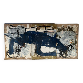 Triptych painting by Jean Dessaigne (1989): Blue mouse