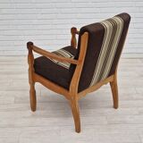 1970s, Danish design, oak wood armchair in furniture wool.