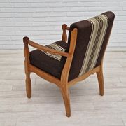 1970s, Danish design, oak wood armchair in furniture wool.