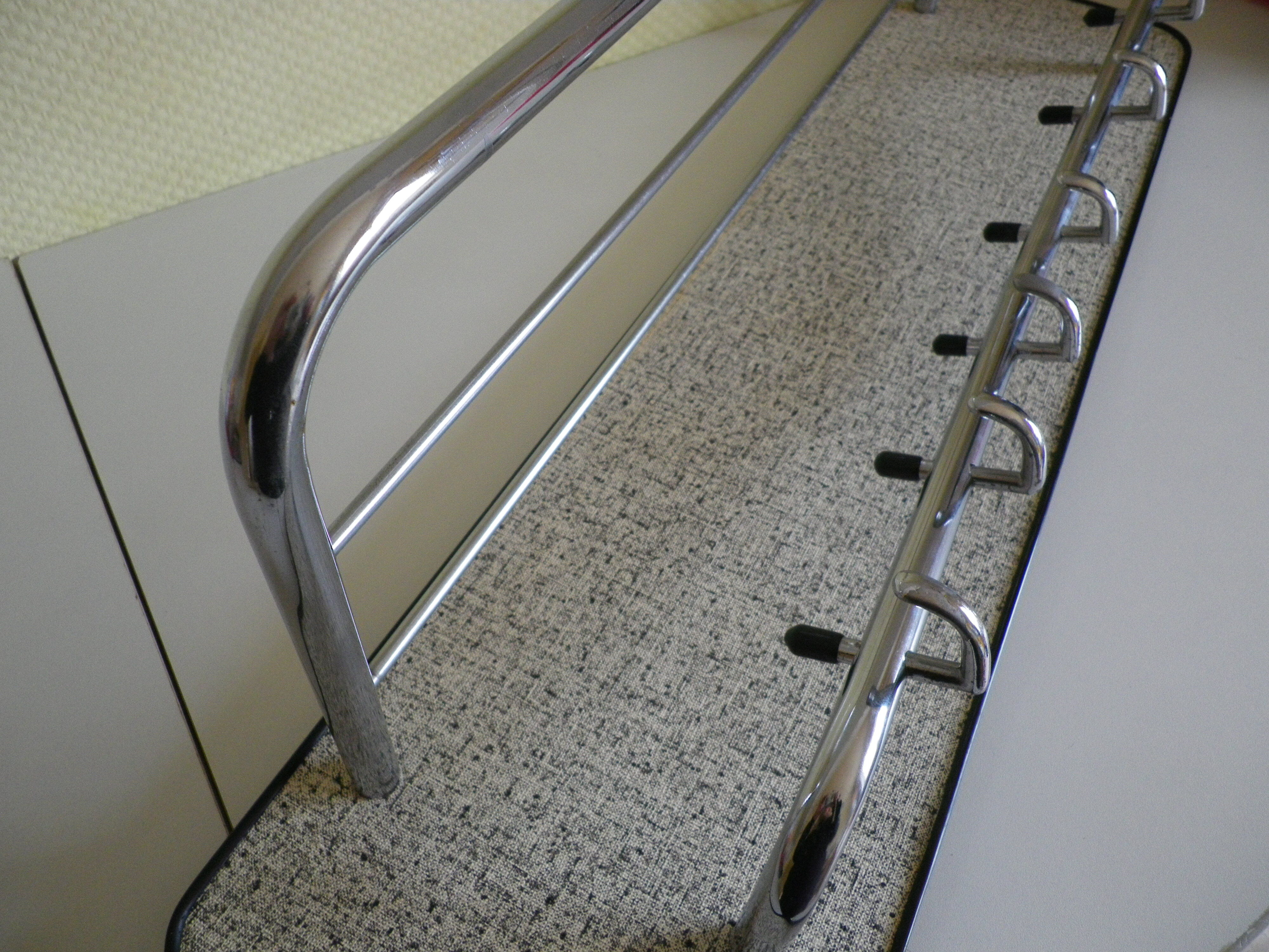 Chromed metal wall coat rack 1960