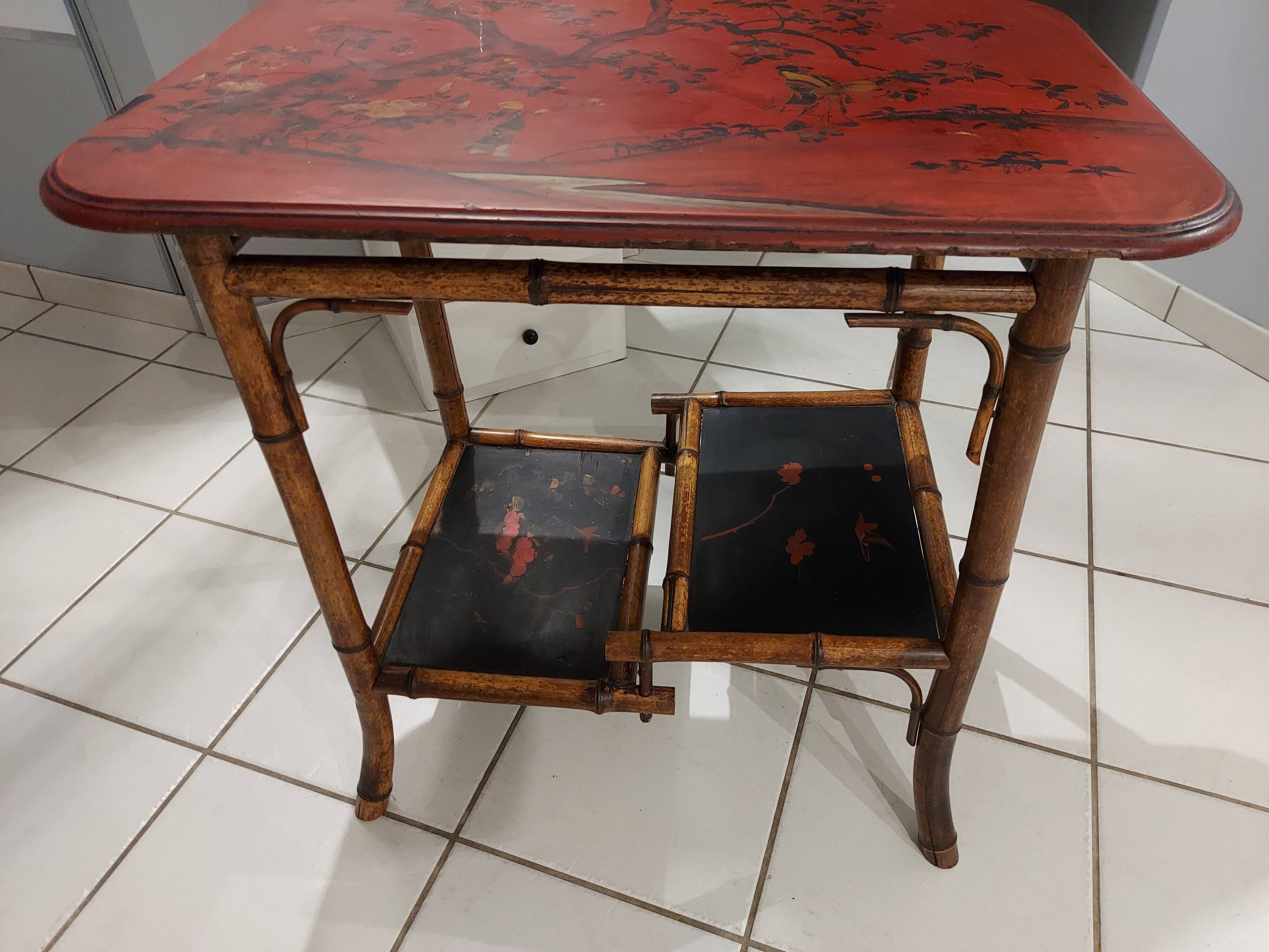 Table served Bamboo by Perret & Vibert late NINETEENTH