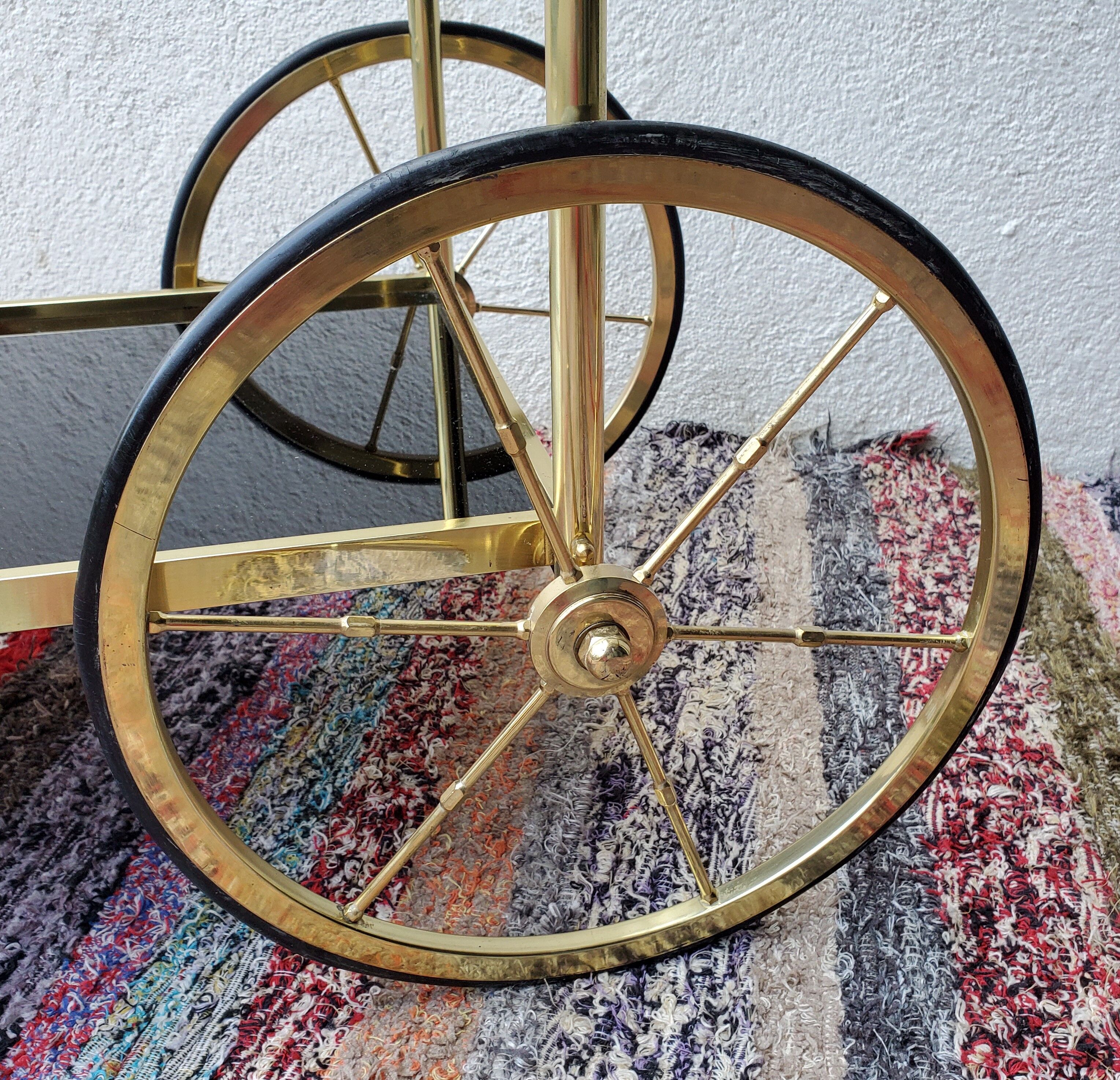 Brass and glass dessert, 60s