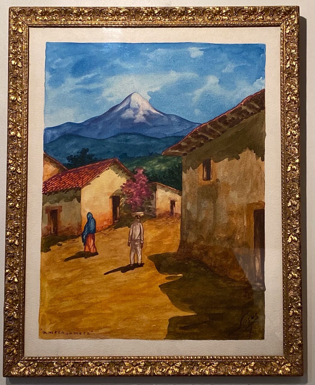 Old painting, Mexican landscape, signed XX century