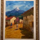 Tableau ancien, paysage Mexicain, signé XX siècle