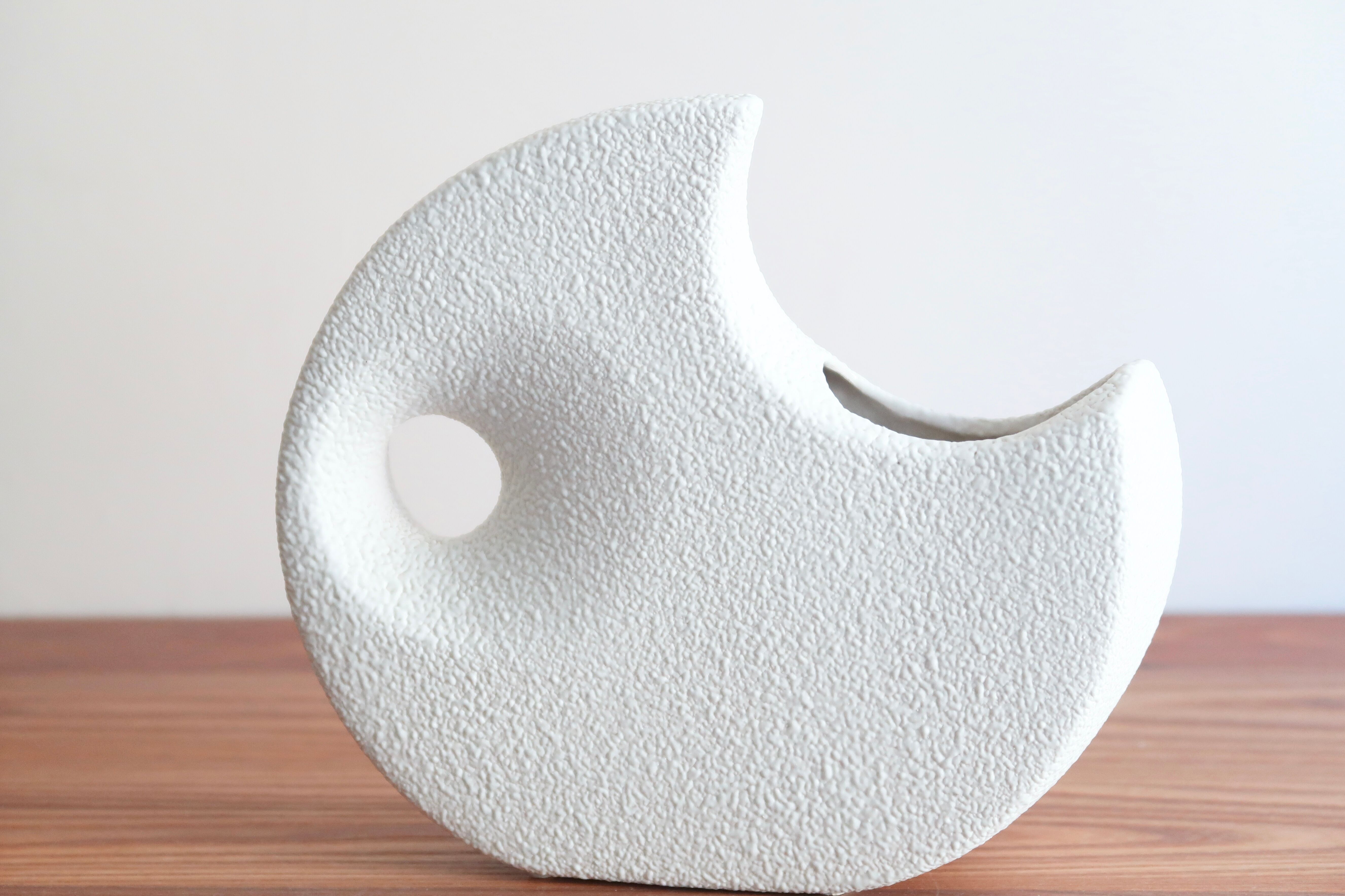 White ceramic vase by Roberto Rigon, Bertoncello, 60s