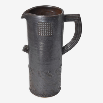 Handmade stoneware pitcher