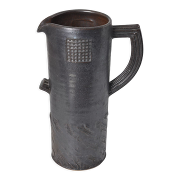 Handmade stoneware pitcher