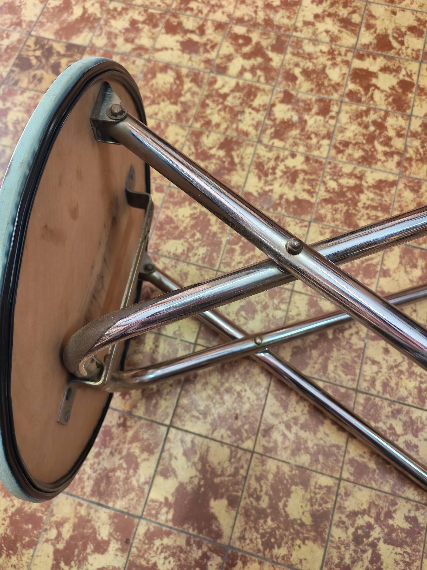 Tabouret pliant vintage Allemagne de L'Est 60/70