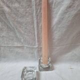 Pair of table candle holders, crystal from 1970