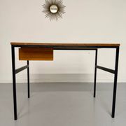Vintage small desk designed by Pierre Paulin CM217 from the 1960s, wood and metal.