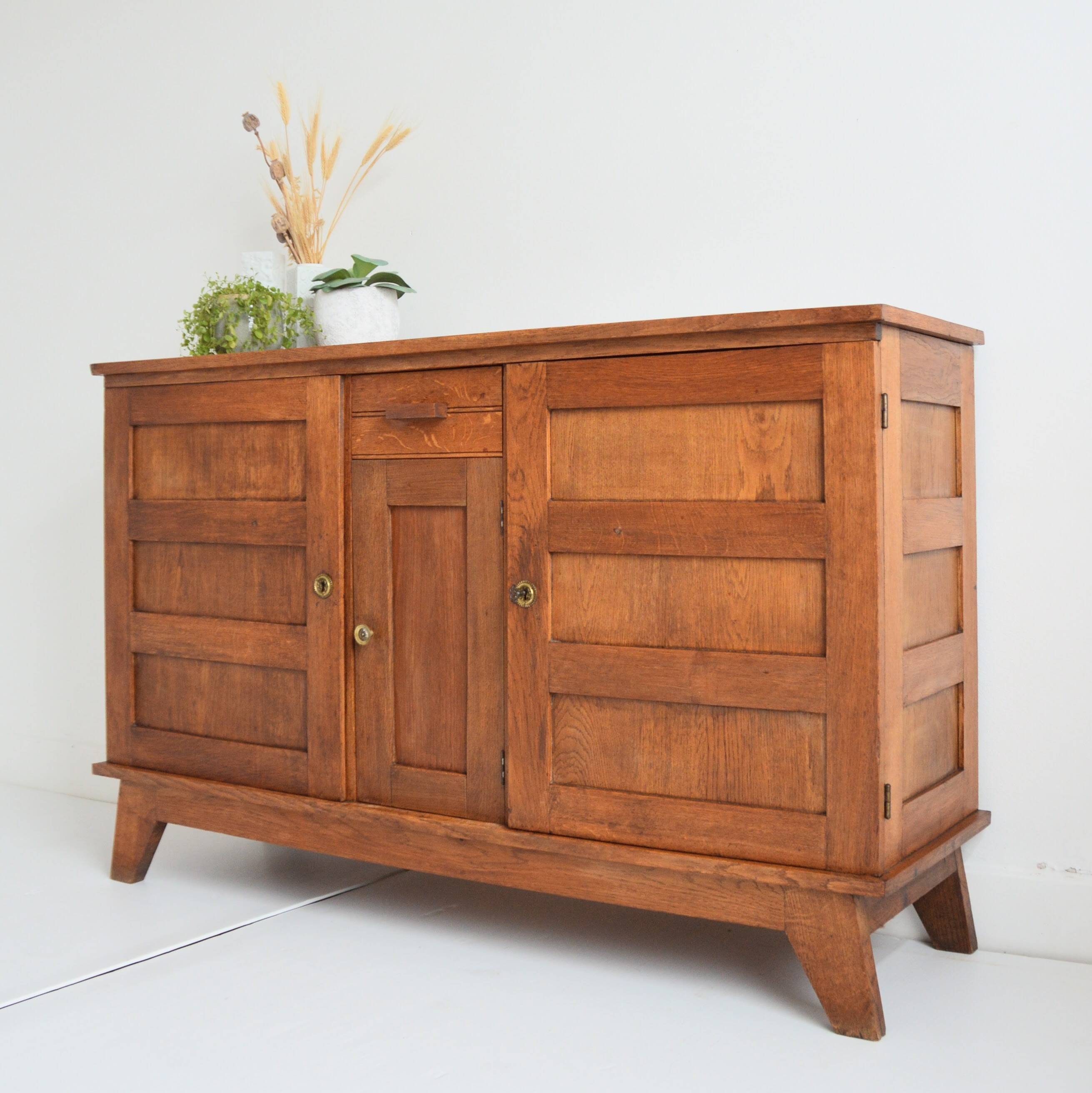 Rare René Gabriel oak sideboard from the 40s / 50s vintage