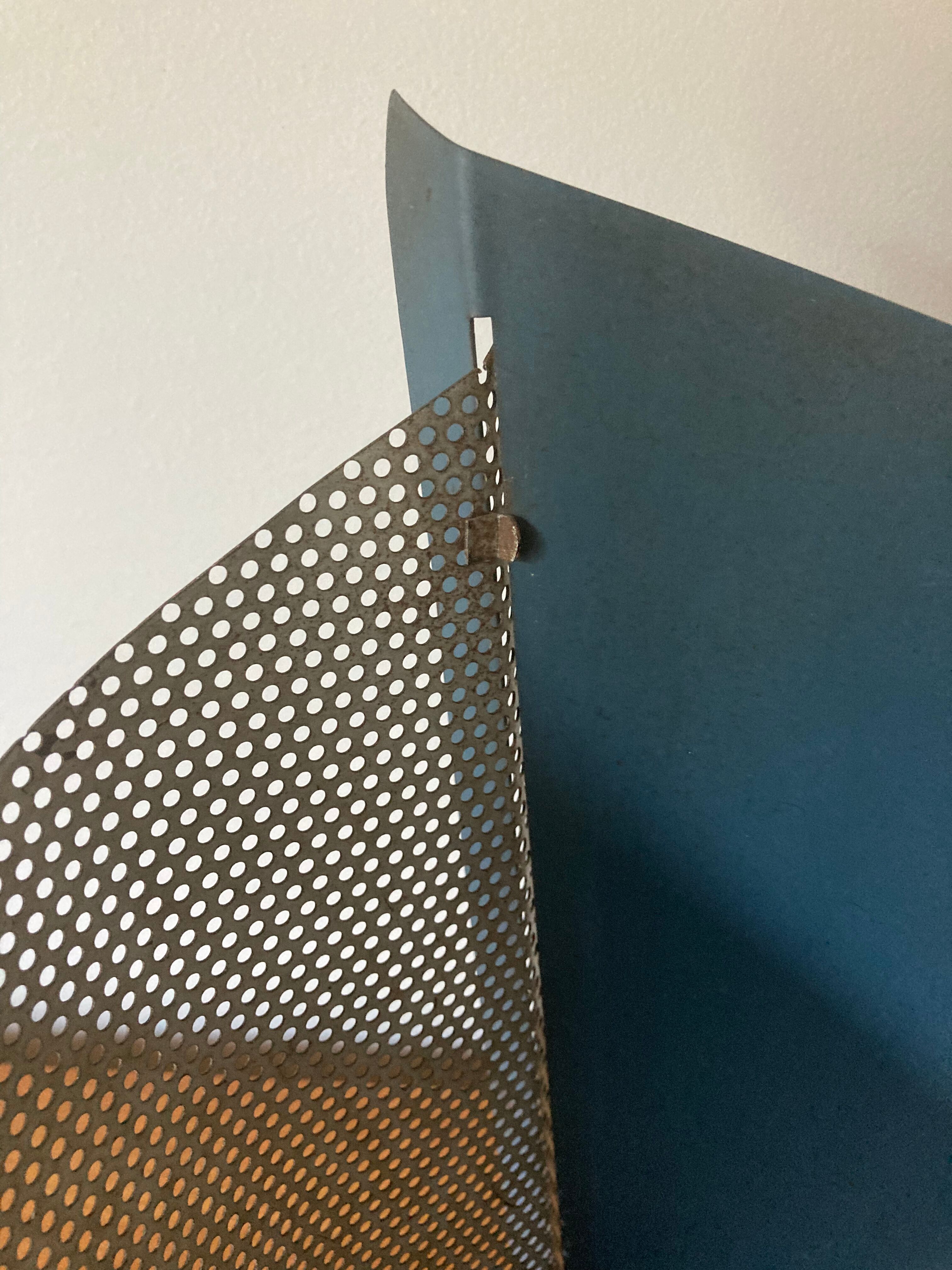 1950 umbrella stand, perforated sheet metal and brass