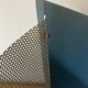 1950 umbrella stand, perforated sheet metal and brass