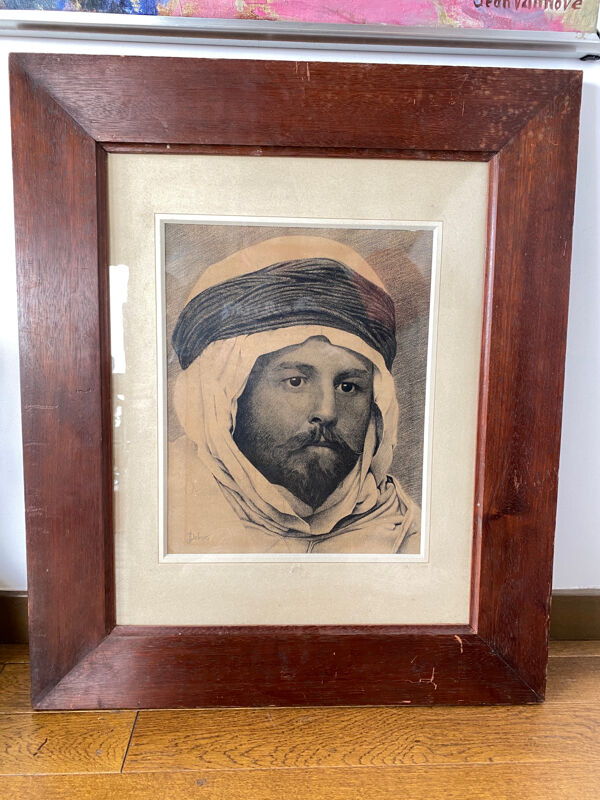 Dessin fusain signé Delmas