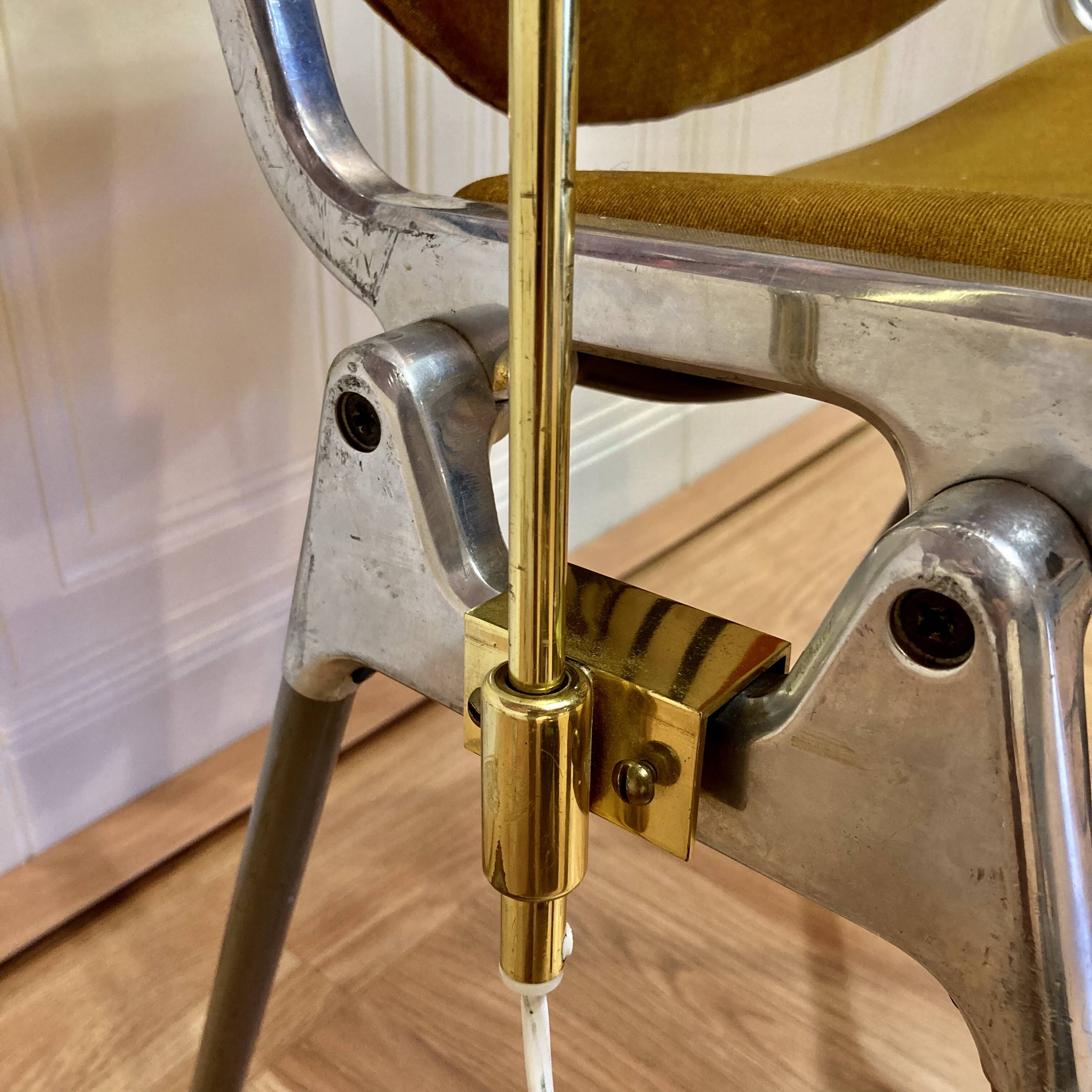 Pair of large modular industrial lamps from the 1950s.