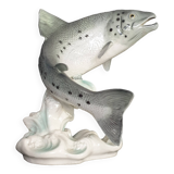Goebel ceramic salmon numbered and signed Frobek (animal, fish)
