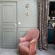 Pale pink velvet toad chair
