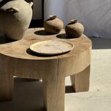 Oval petrified wood dish or bowl with grey edges D28x24 -3779