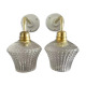 Pair of vintage electrified glass wall lamps