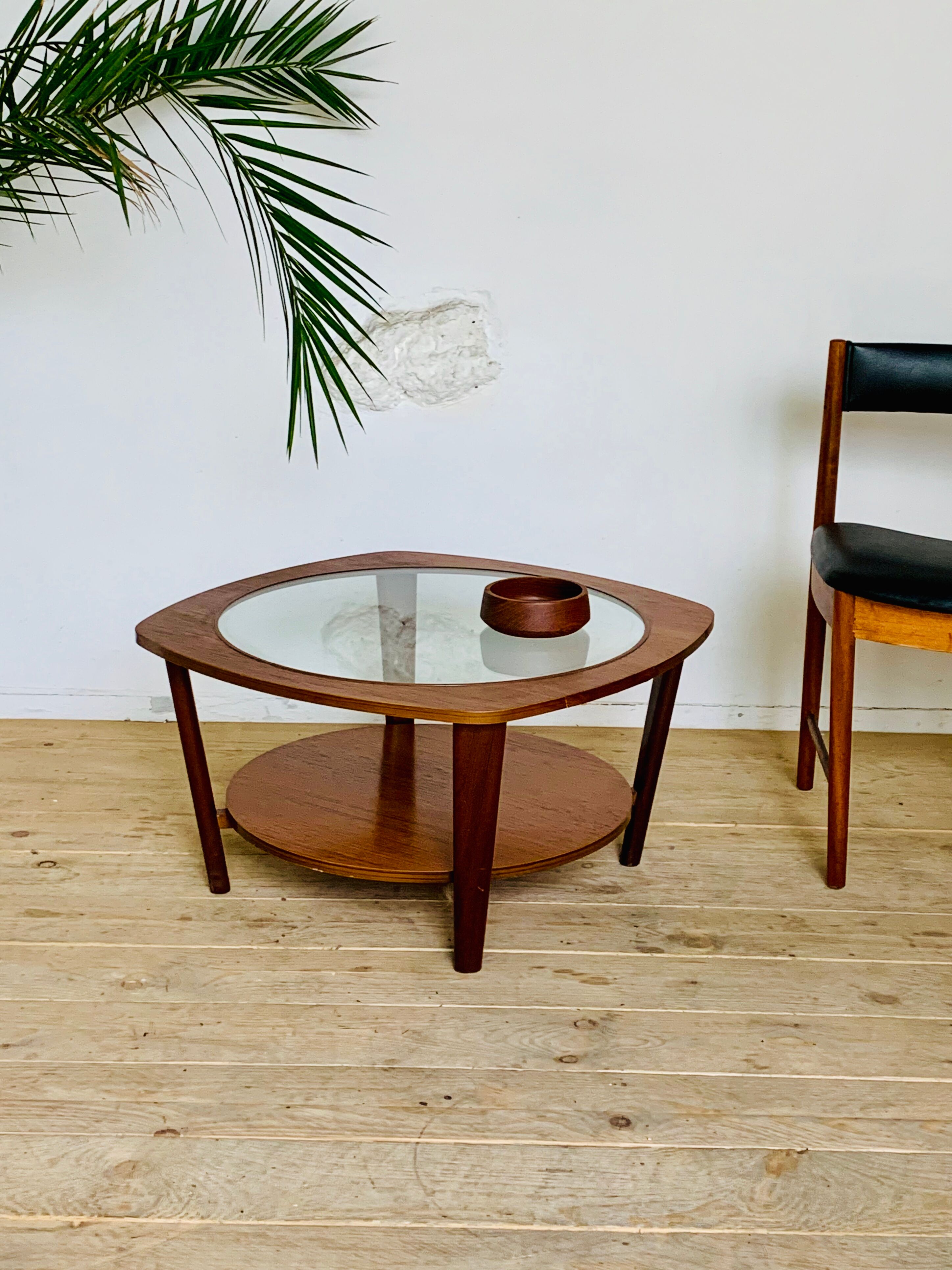 Square coffee table teak magazine, scandinavian style