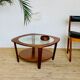 Square coffee table teak magazine, scandinavian style