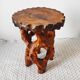 Biomorphic stool in carved wood – Vintage organic work from the 1960s.