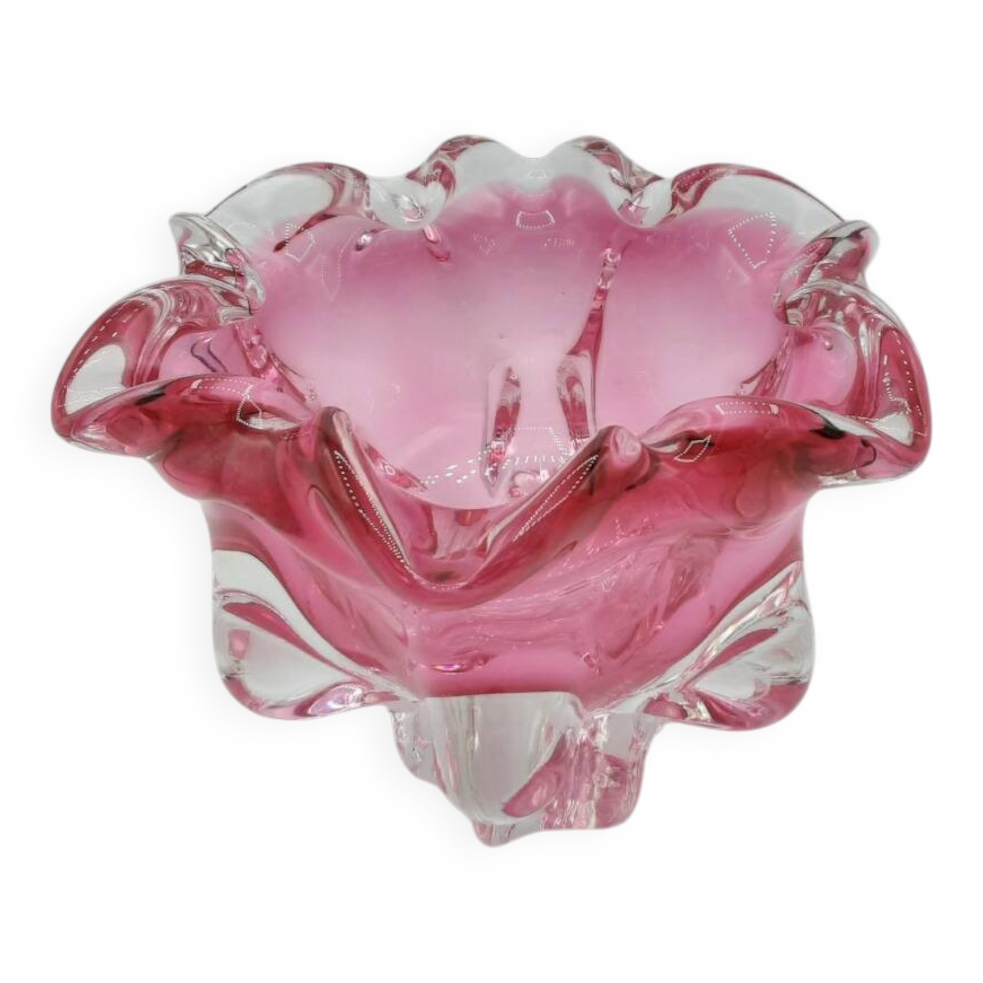 Art glass bowl from the 1960s, by Joseph Hospadka - Chribska Glassworks