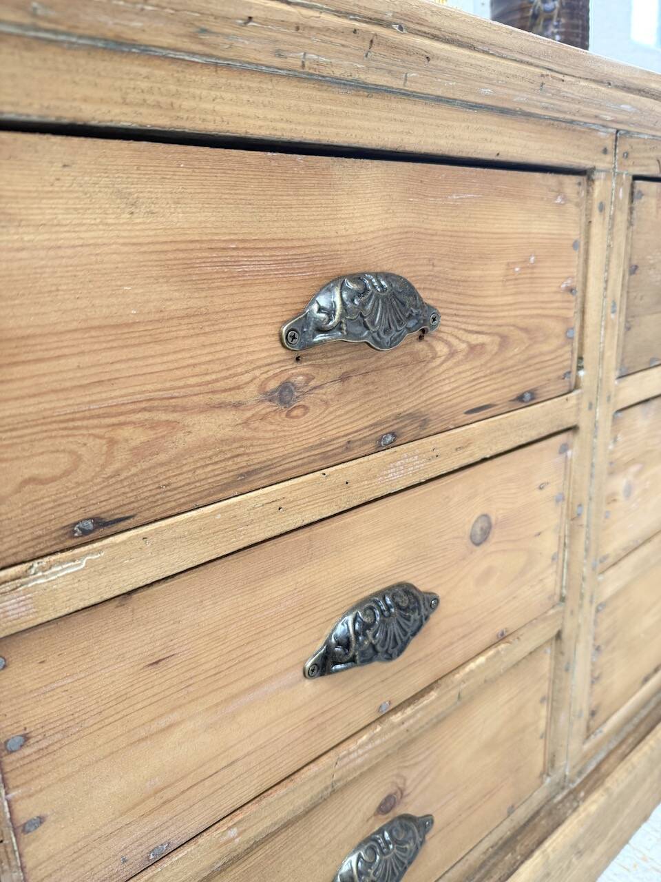 Pine craft cabinet with drawers