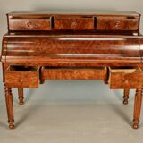 19th century walnut and burl walnut stepped desk