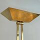 Brass Floor Lamp with Adjustable Reflector on a Timber Base
