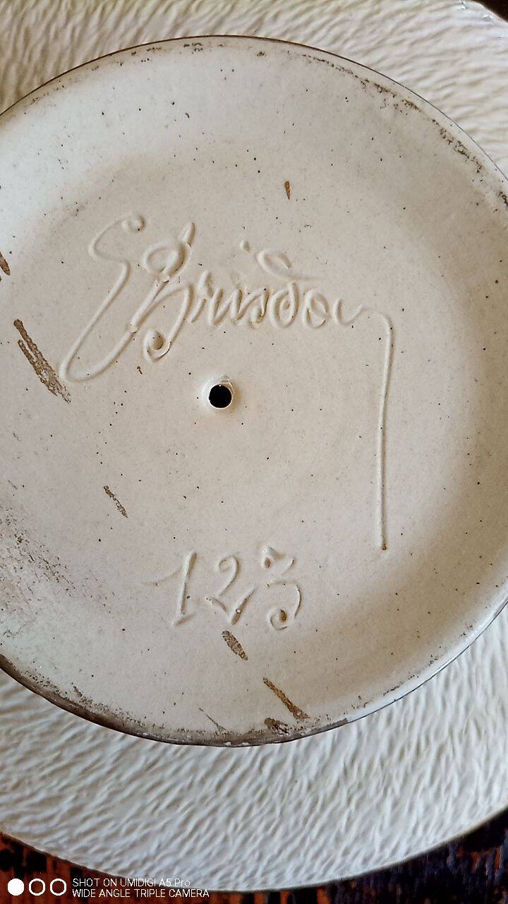 Earthenware fruit bowl - signed and numbered under the base