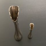 2 silver metal soliflores