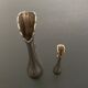 2 silver metal soliflores
