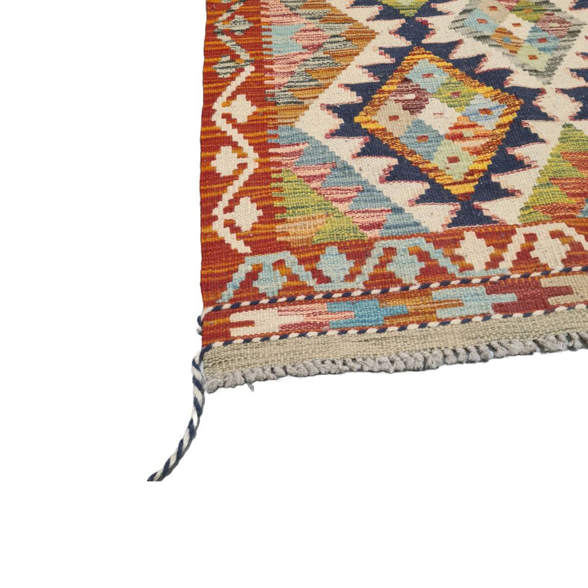 Vintage Afghan Kilim Made Of New Wool 79x119, 1980s