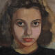 Un portrait d'une jeune femme, huile sur toile, début du 20e siècle.