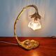 Art Nouveau table lamp in gilded bronze and opalescent glass
