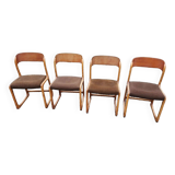 beech sled chairs x 4