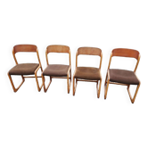 beech sled chairs x 4