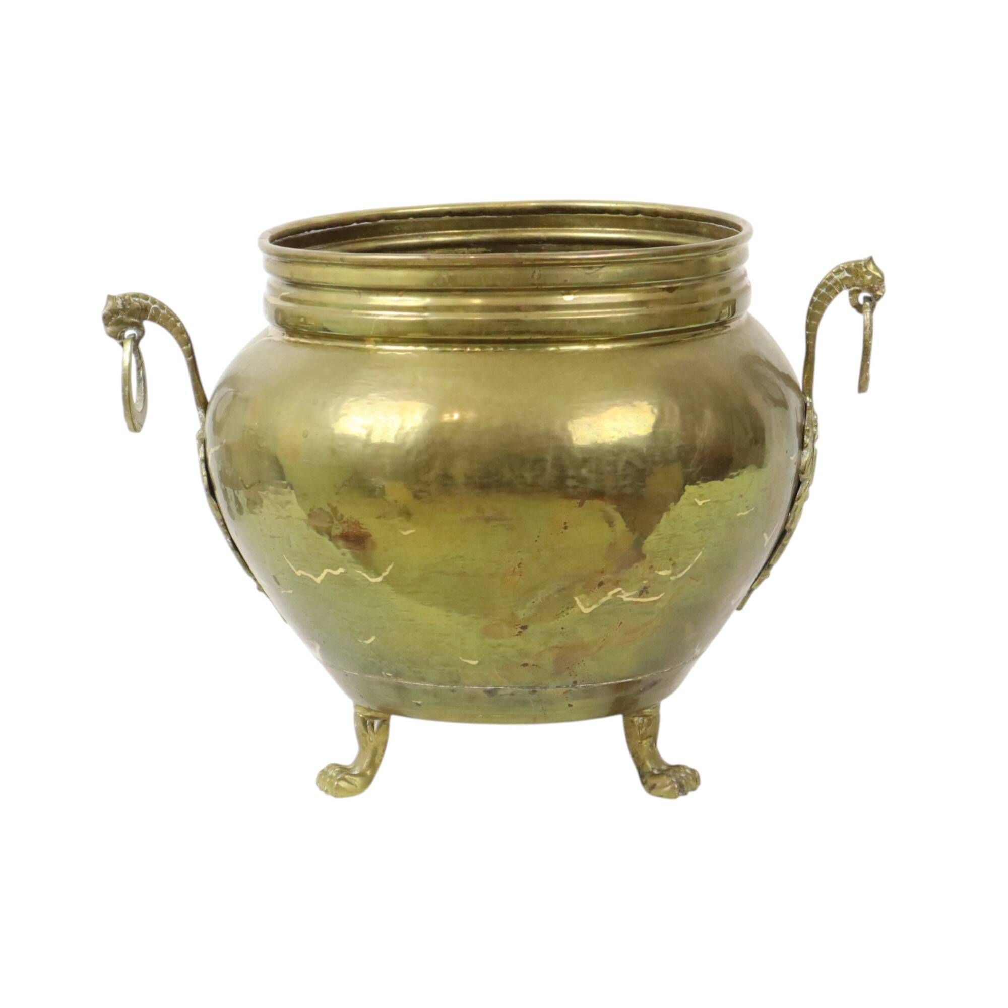 Antique French Jardinière Flower Pot Brass Early 20th Century