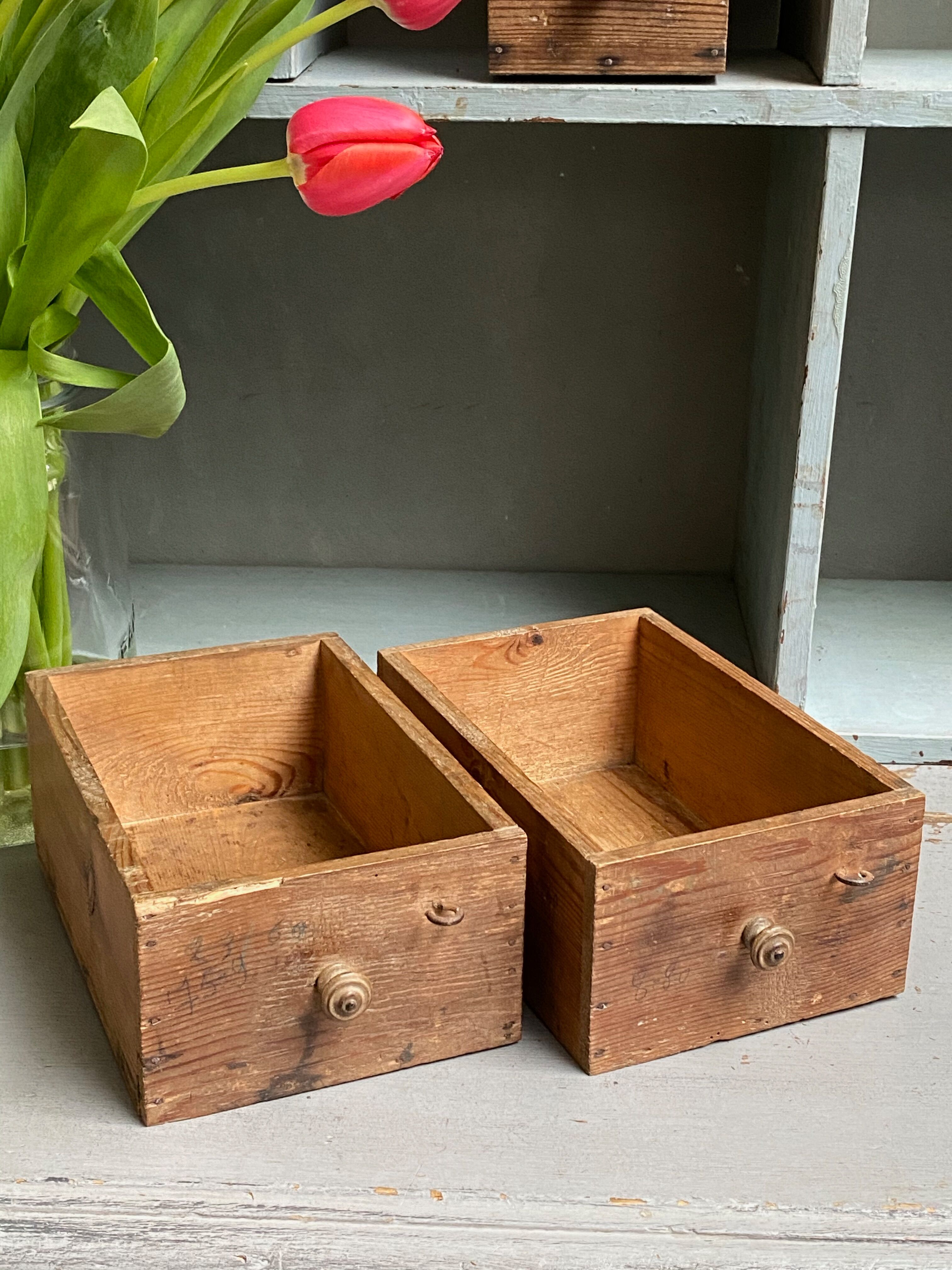Pair of wooden drawers