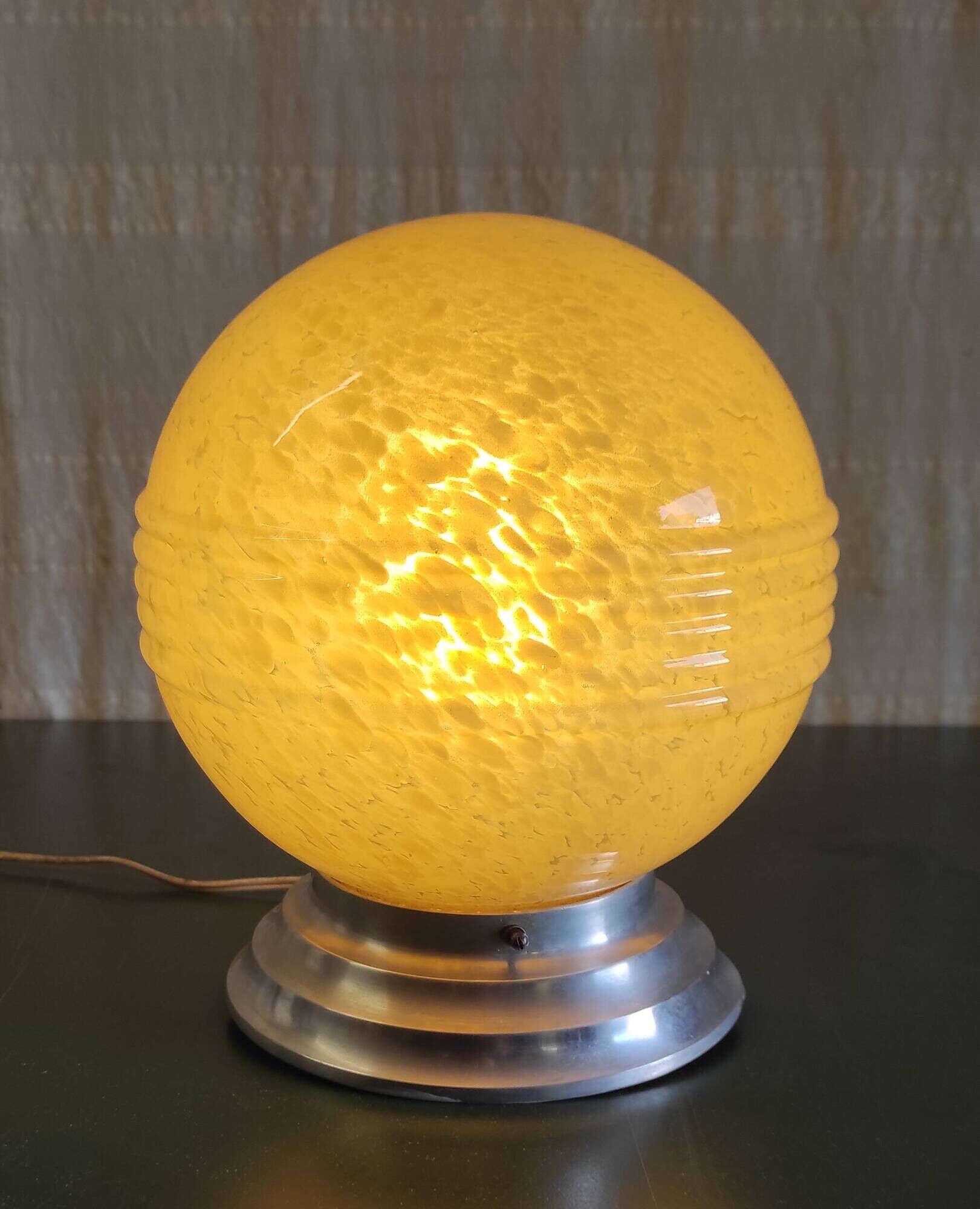 Ceiling light, table lamp in Clichy glass, 1940s-1950s