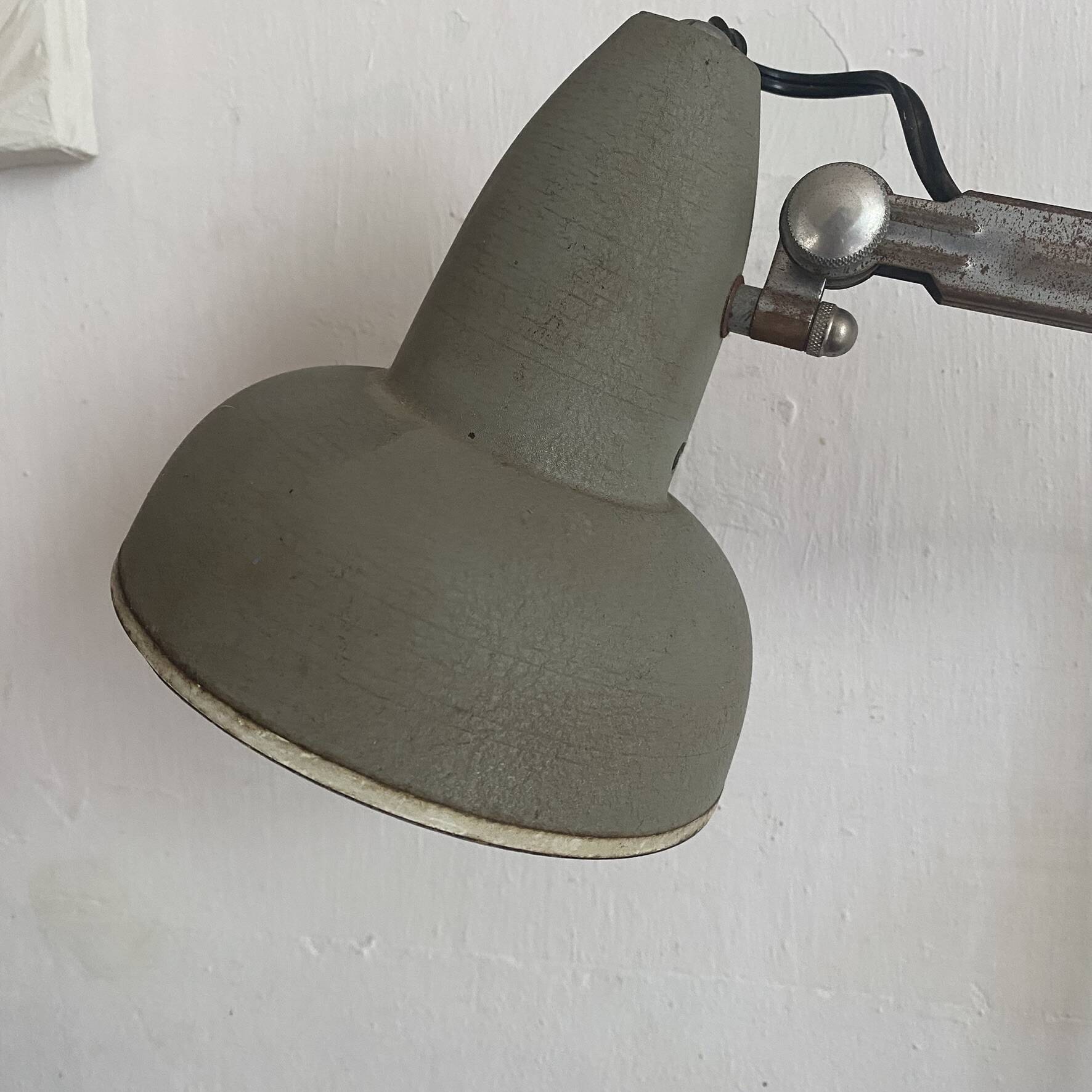Lampe d'atelier Superchrome à étau , lampe industrielle 2 bras