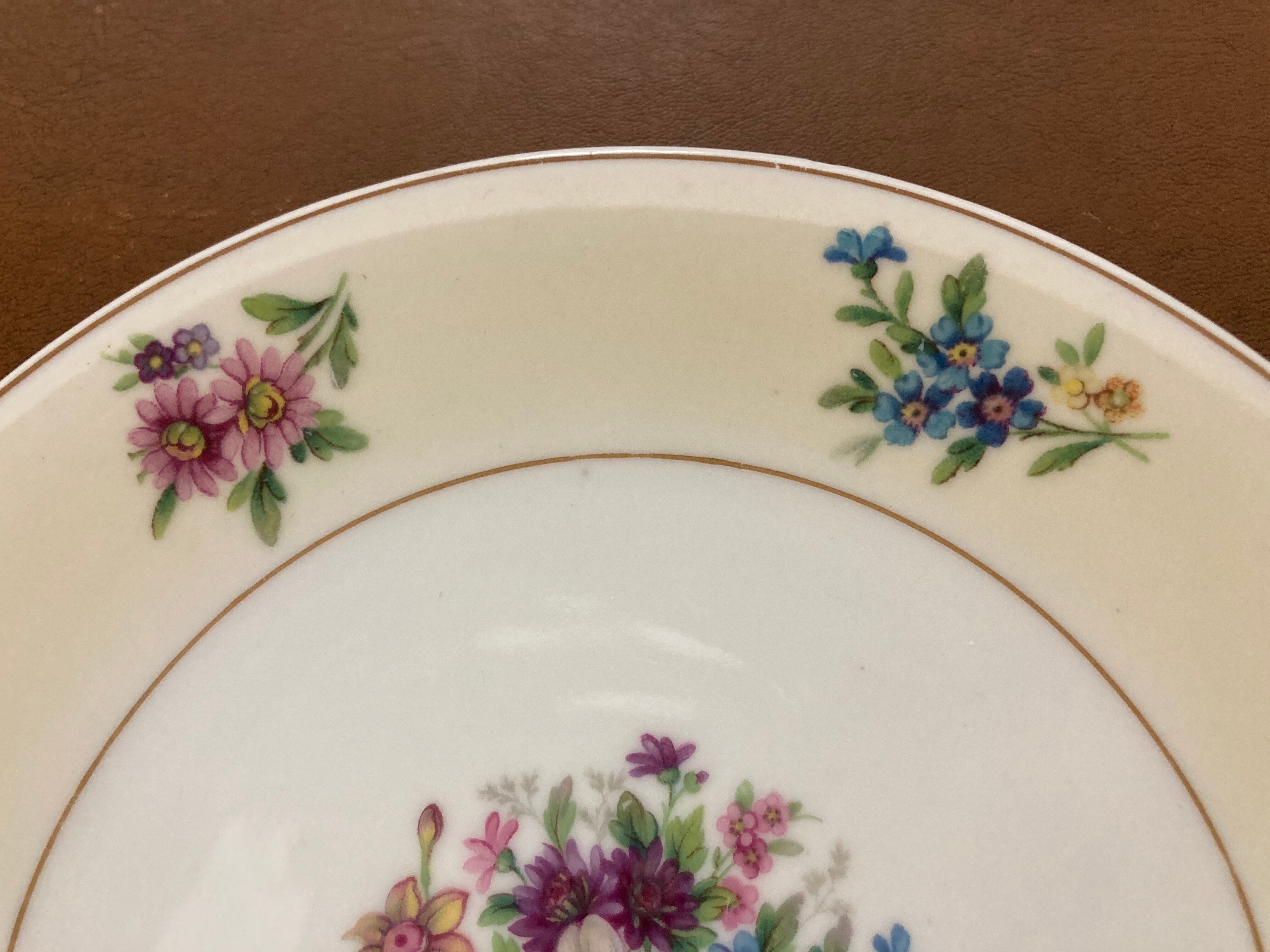Dessert service 12 plates and a platter of Limoges